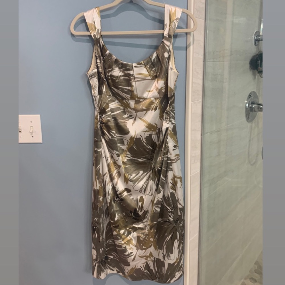 Silk floral abstract dress size 12 like new